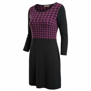 Chiaramente Made In Italy Houndstooth Knit Sweater Dress Size L Midi Academia